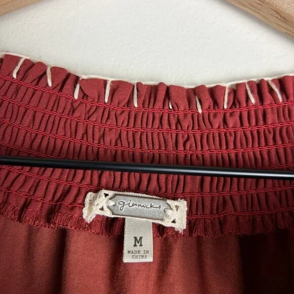 Gimmicks BKE Rust Floral Embroidered Long Sleeve Top - Picture 3 of 5